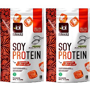 Kit 2 Soy Protein Caramelo e Flor de Sal Rakkau 600g Vegano