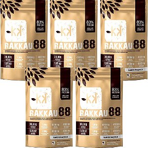 Kit 5 Rakkau 88 Paçoca Rakkau 907g Vegano Proteína de Arroz