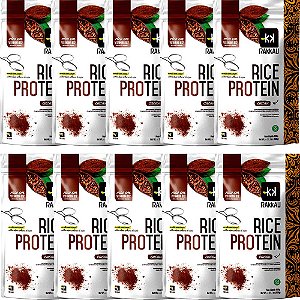 Kit 10 Rice Protein Cacau Rakkau 600g - Vegano - Proteína