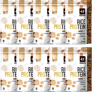 Kit 10 Rice Protein Paçoca Rakkau 600g - Vegano - Proteína