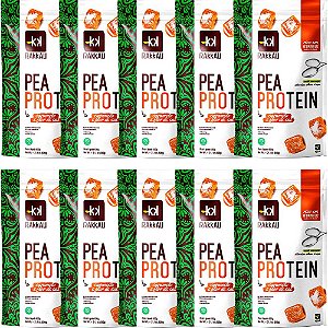 Kit 10 Pea Protein Caramelo e Flor de Sal Rakkau 600g Vegano