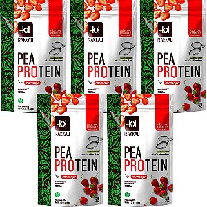 Kit 5 Pea Protein Morango Rakkau 600g Vegano Proteína