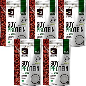 Kit 5 Soy Protein Coco Rakkau 600g Vegano - Proteína de Soja