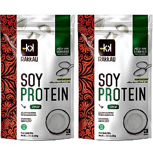 Kit 2 Soy Protein Coco Rakkau 600g Vegano Proteína de Soja