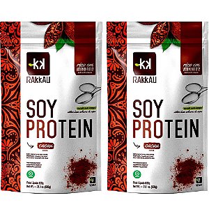 Kit 2 Soy Protein Cacau Rakkau 600g - Vegano - Proteína