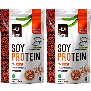 Kit 2 Soy Protein Natural Rakkau 600g Vegano - Proteína Soja