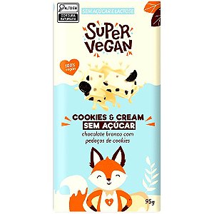 Chocolate Branco S/ Açúcar Pedaços Cookies Super Vegan 95g