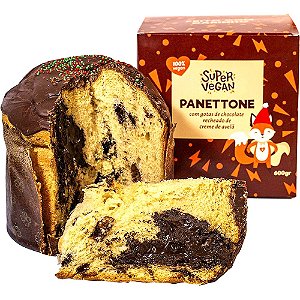 Panettone Vegano Gotas de Chocolate e Recheado de Creme de Avelã Super Vegan 700g