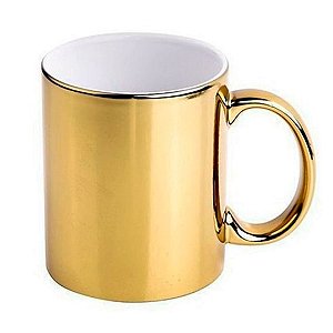 Caneca de Cerâmica para Sublimação Dourada  325ml