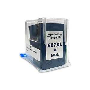Cartucho de Tinta Compatível 667xl Preto 1200 1275 2300 2374 2376 2700 4100 6400 10ml