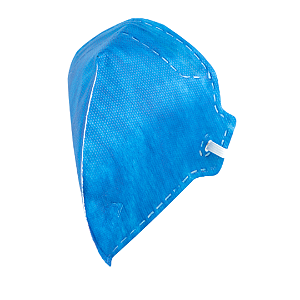 Respirador dobrável, semifacial, sem carvão ativado, sem válvula, PFF1, RDV 2101, azul, VONDER
