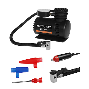 Compressor De Ar Mini Elétrico Portátil Au601 60w 12v Preto Fase Elétrica Monofásica Frequência N/d