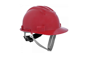 Capacete com Carneira Vermelho com Jugular e Suspenção com Catraca - VONDER