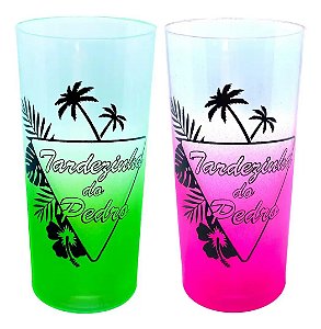 30 Copos Longdrink 320ml Personalizados Frent/vers Degrade