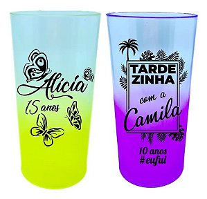 60 Copos Longdrink 320ml Personalizados Frent/vers Degrade
