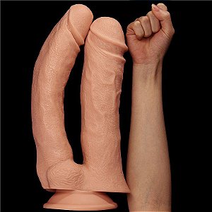 Pênis Duplo com Ventosa - Mega Double Dildo - Lovetoy