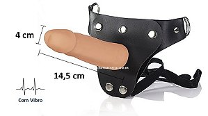 Strap On Cinta com vibrador - Cinta com Pênis Realístico 87 - Cyberskin - 14,5 x 4cm