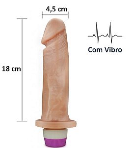 Pênis realístico Luxúria 72 - Com vibrador - 18 x 4,5 cm