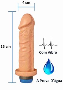 Pênis realístico Toque Macio 09 - Com vibrador e à prova d'água - 15 x 4 cm