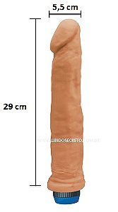 Pênis Super King - Com vibrador e à prova d'água - 29 x 5,5 cm