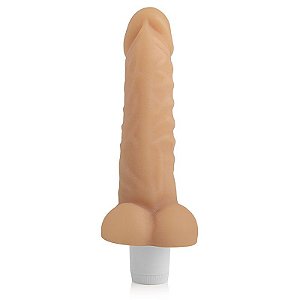 Pênis Realístico - Vibrador e Escroto - Cyberskin - 17 x 4 cm