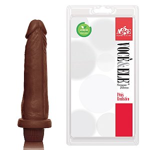 Pênis Realístico 160 - Vibrador - Marrom - 18,5 x 4,5 cm