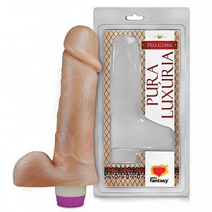 Pênis Realístico - Vibrador e Escroto - PVC - Pele - 18 x 4,4 cm