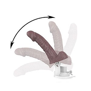 Pênis Realístico com Escroto Ventosa e Vibração - Recarregável