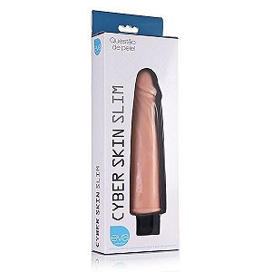 Pênis Realístico Slim Cyberskin Vibrador 16 x 4 cm