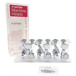 Tarraxa Gotoh 6 em linha SG381 07L Cromado Standard guitar