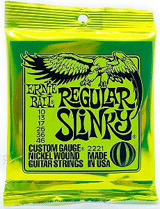 Encordoamento Ernie Ball 010 046 para guitarra P02221 Slinky