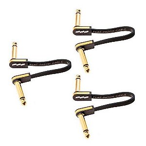 Kit 3 Cabo Pedal Ebs Pg10 Premium Gold 10cm Flat Patch Pg-10