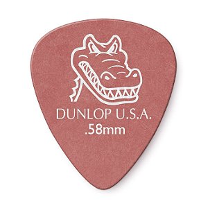 1 Palheta DUNLOP Gator Grip 0,58 mm guitarra 417r vermelha