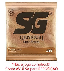 Sétima Corda Avulsa SG violao nylon 7 cordas bronze 65/35