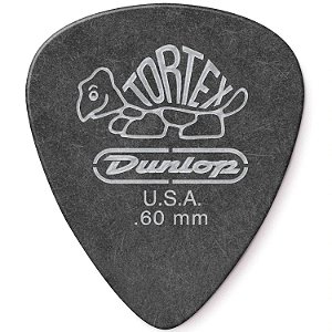 1 Palheta DUNLOP Tortex 0.60 mm Standard guitarra 488R preta