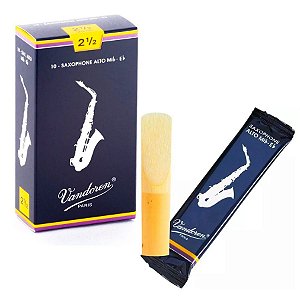 10 Palheta Vandoren sax alto Nº 2,5 Tradicional