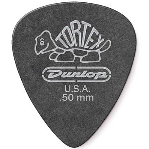 1 Palheta DUNLOP Tortex 0.50 mm Standard guitarra 488R preta
