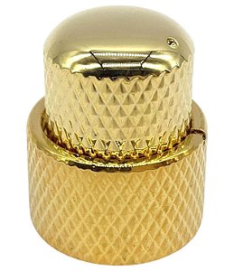 Knob duplo de Metal Concentrico Dourado 1un baixo guitarra
