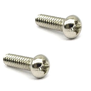 2 Parafuso Cromado aço Chave seletora guitarra 3,5X6,3X12 mm