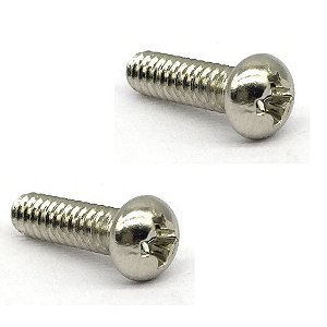 2 Parafuso Cromado aço Chave seletora guitarra 3,5X6,3X12 mm