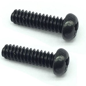 2 Parafuso PRETO BK aço Chave seletora guitarra 3,5X6,3X12mm