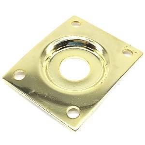 Jack plate retangular Metal Dourado guitarra baixo LJC 1un