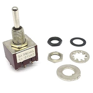 Chave Mini toggle ON-OFF-ON Guitarra 3 posicoes Preto M203