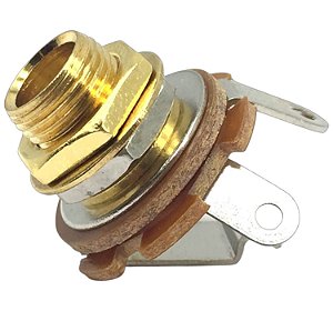 Jack Mono Guitarra / baixo p10 Saída Aberto Dourado MJ2GD
