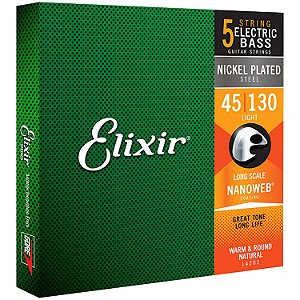 Encordoamento Elixir baixo 045 5 cordas Nanoweb 14202- USA