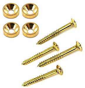 Kit Junção Neck braço 4 bucha e 4 parafusos 4.5X45 Dourado