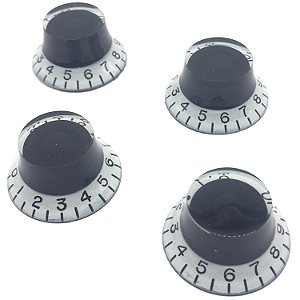 4 Knob guitarra Les Paul Transparente Branco Preto LSL01WB