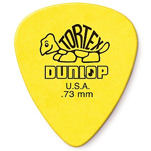 Palheta Dunlop Tortex 0,73 mm guitarra 418R AMARELA