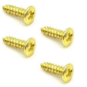 KIT 4 Parafuso 2.5x10 Dourado para escudo de guitarra baixo