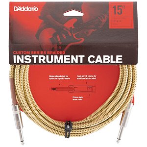 Cabo textil 4,57mt guitarra violão DADDARIO PW BG15TW